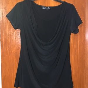 RACHEL RACHEL Women's Black Sheer Scoop Neck Blouse Top XL
